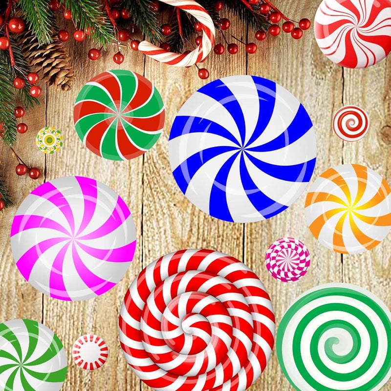 Funnlot 57PCS Peppermint Floor Decals Christmas Wall Stickers Decals Christmas Stickers Candy Wall Stickers for Candyland Decoration - Image 4